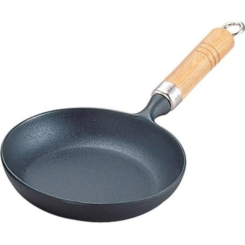 24004 岩鋳 南部鉄器 オムレツパン フライパン 18cm IH対応 木柄付 日本製