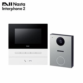 ナスタ インターホン2 KS-ND02A-WSV スマホ対応 24時間防犯カメラ 自動応答 ホワイト/シルバー