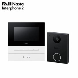 ナスタ インターホン2 KS-ND02A-WBK スマホ対応 24時間防犯カメラ 自動応答 ホワイト/ブラック