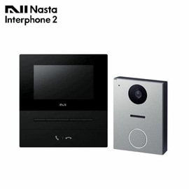 ナスタ インターホン2 KS-ND02A-BKSV スマホ対応 24時間防犯カメラ 自動応答 ブラック/シルバー