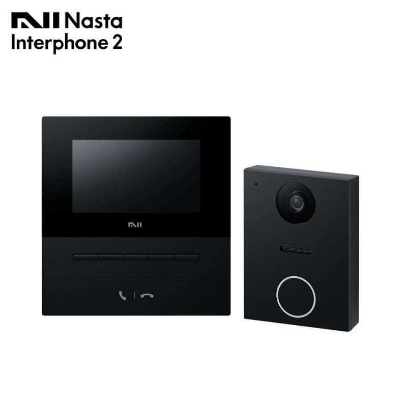 ナスタ インターホン2 KS-ND02A-BKBK スマホ対応 24時間防犯カメラ 自動応答 ブラック