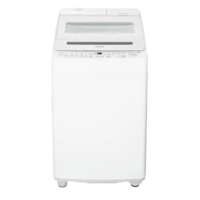 シャープ 全自動洗濯機 ES-SW10K-W 10kg 縦型 穴なし槽 自動投入 スマホ対応 ホワイト