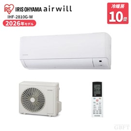 アイリスオーヤマ エアコン Gシリーズ 10畳 2.8kW 100V IHF-2810G-W ホワイト