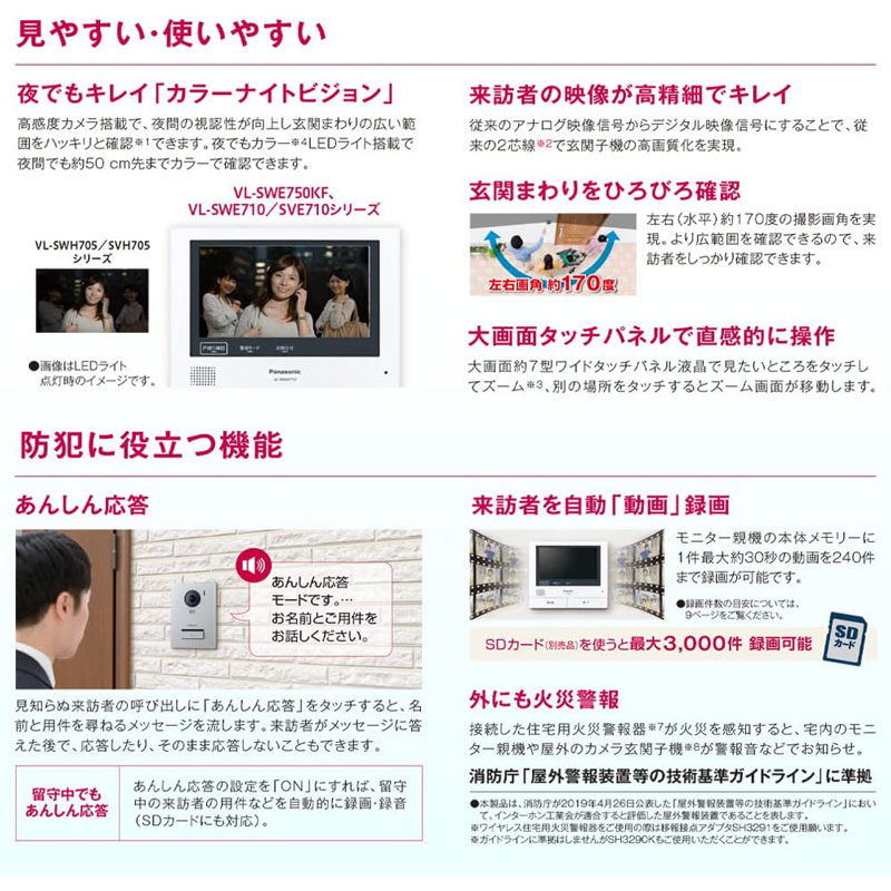 パナソニック Panasonic 外でもドアホン インターホン VL-SWE710KF | 4