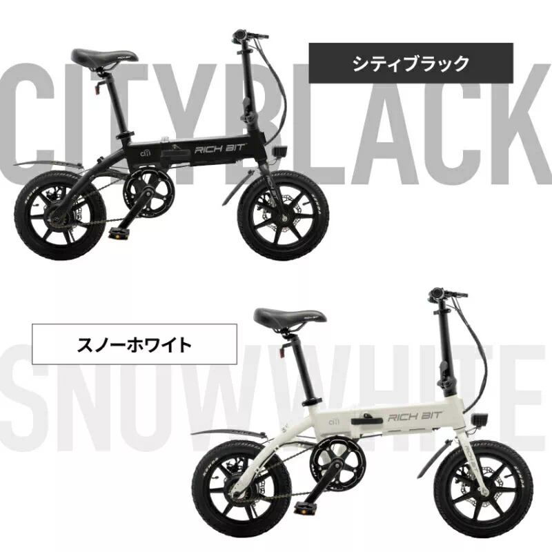 RICHBIT CITY RICH-CA 電動アシスト自転車 シティブラック スノー