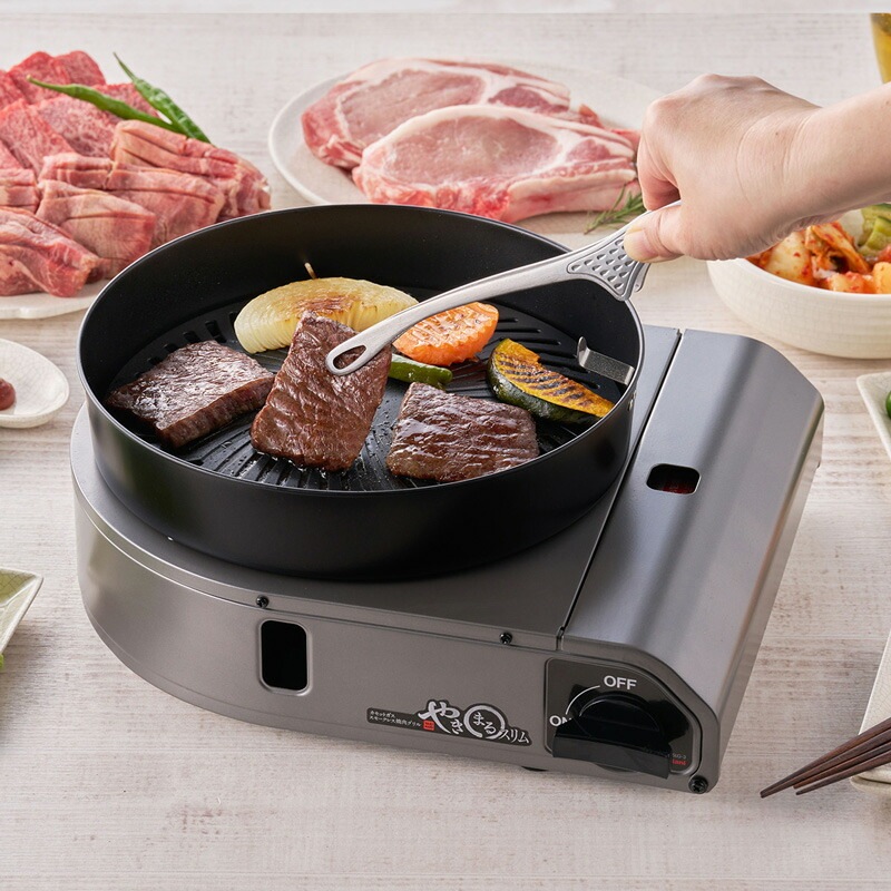 イワタニ Iwatani カセットガス スモークレス焼肉グリル やきまるスリム チャコールメタリック CB-SLG-3