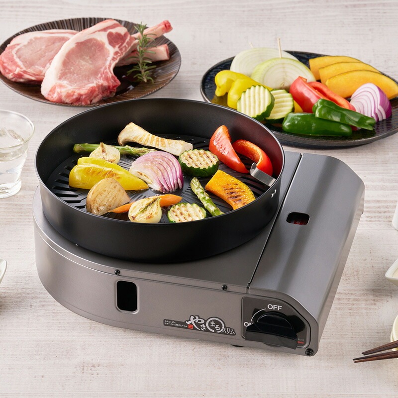 イワタニ Iwatani カセットガス スモークレス焼肉グリル やきまるスリム チャコールメタリック CB-SLG-3