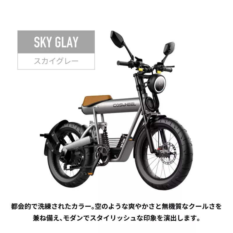COSWHEEL MIRAI S 電動自転車 グレー 専用リキャリヤー付 送料込 COSWHEEL MIRAI S 電動自転車 グレー 専用リキャリヤー付 送料込