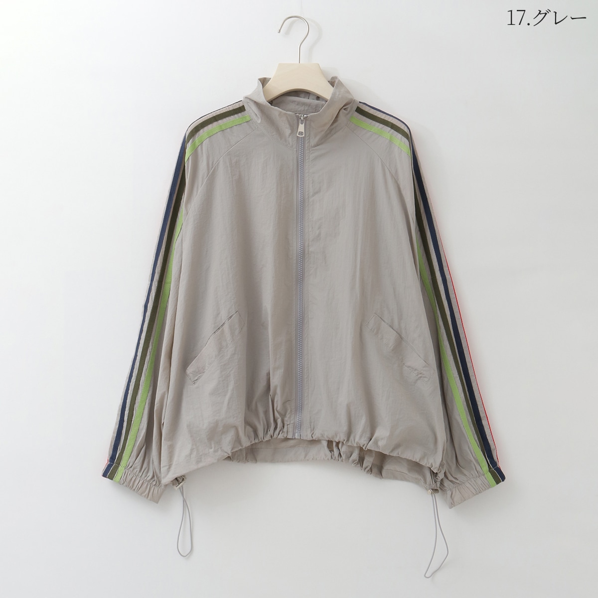 カラフルラインジップアップナイロンブルゾン[22034465]vivid｜Vivid