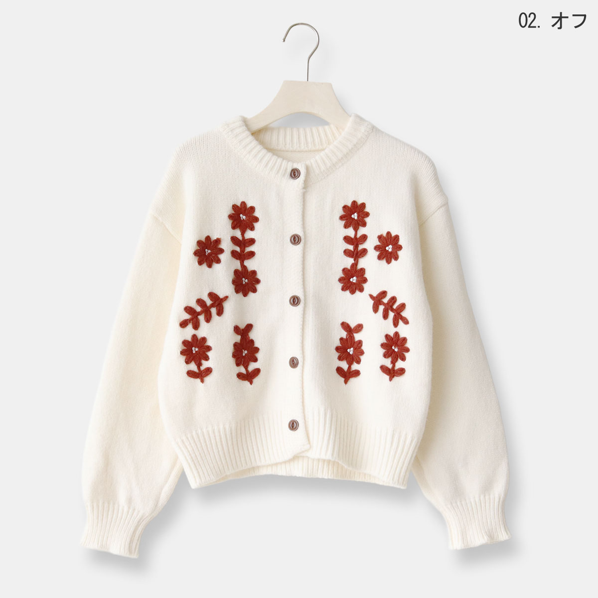 フラワー刺繍ニットカーディガン[14942118]オンライン限定｜新着