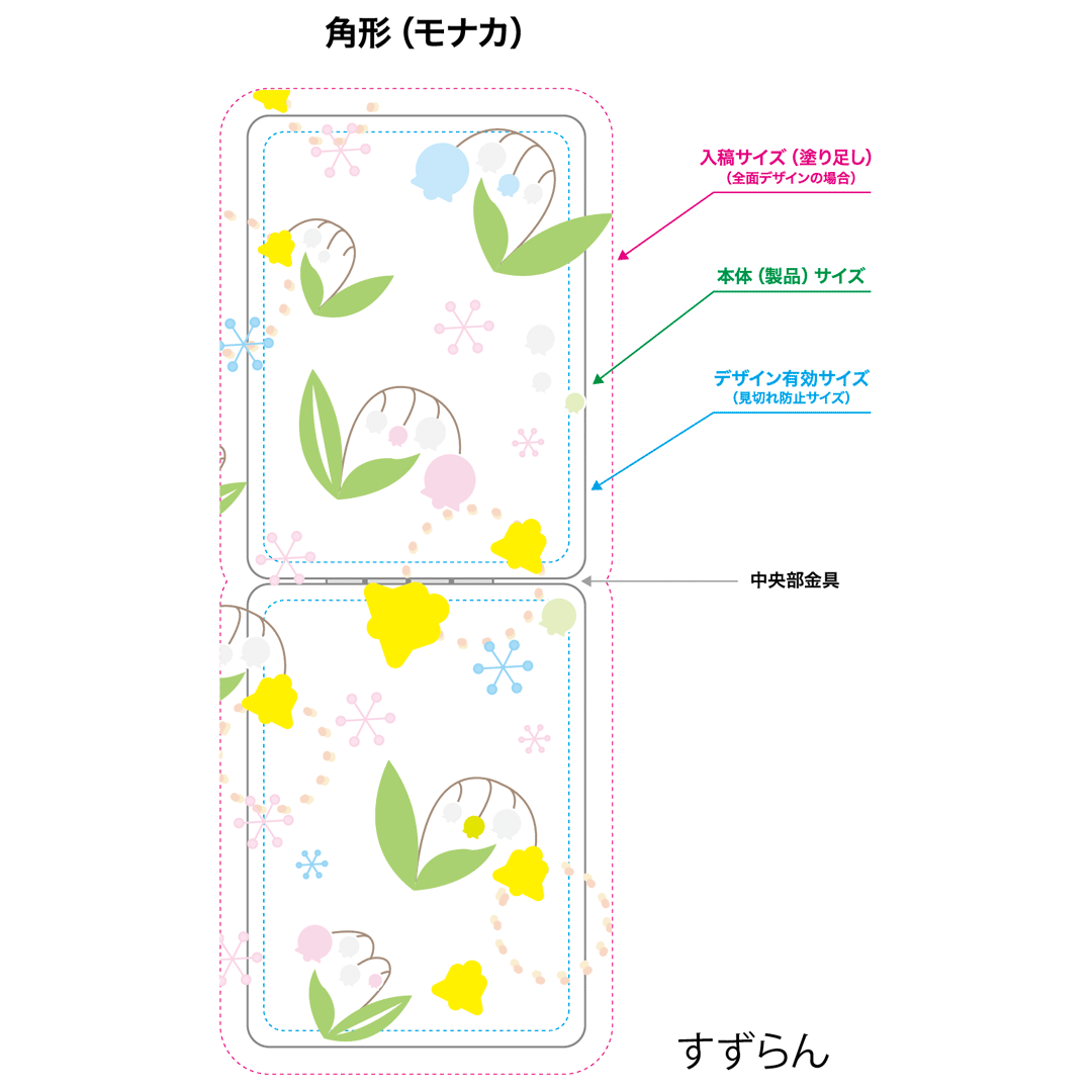 ハナサカ軍手ィプロジェクト すずらんデザインコンパクトミラー