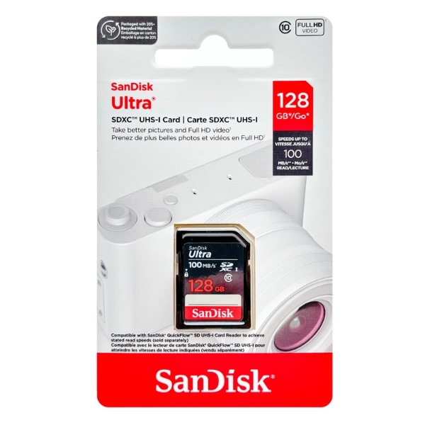 サンディスクUltra 128GB【SDXCカードSDSDUNR-128G-GN3IN】Read=100MB