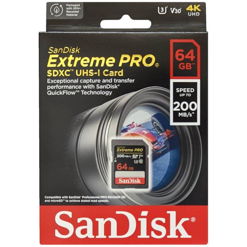 SD������ 64GB ����ǥ����� Extreme PRO SDSDXXU-064G-GN4IN SanDisk SDXC UHS-I  U3 V30 4K �����ǥ���