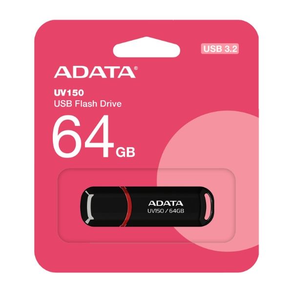 USBメモリ 64GB 5年保証 USB3.2 Gen1 A-DATA AUV150-64G-RBK キャップ式 USB3.0 USB