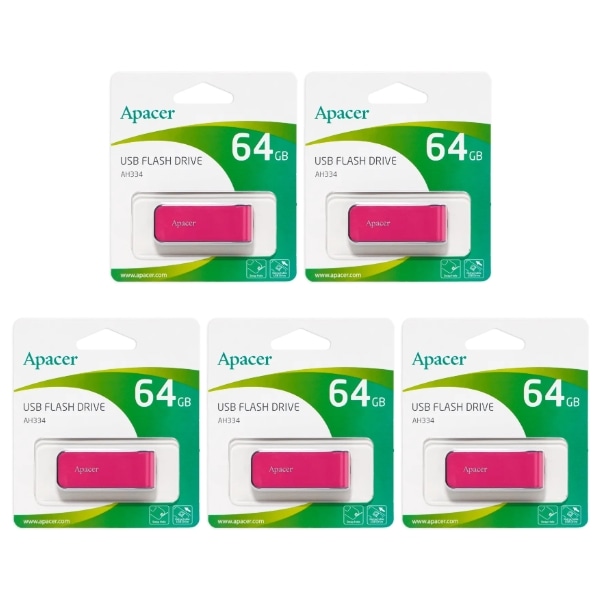 「5本セット」USBメモリ 64GB 5年保証 スライド式 Apacer AP64GAH334P-1 USB2.0 USB