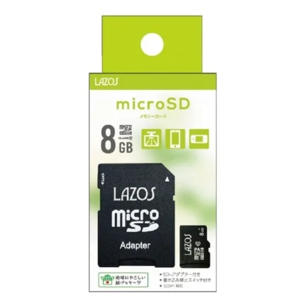 microSD������ 8GB �ʰ��ʥ����ץ��� L-B8MSD10 LAZOS microSDHC �ޥ�����SD
