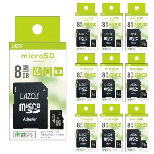 ��10�祻�åȡ� microSD������ 8GB �ʰ��� L-B8MSD10 LAZOS microSDHC �ޥ�����SD
