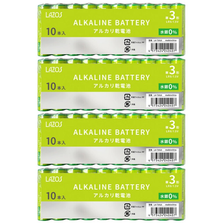 40ܥåȡLazosñ3륫괥ӡLA-T3X10 x4ѥå01.5V
