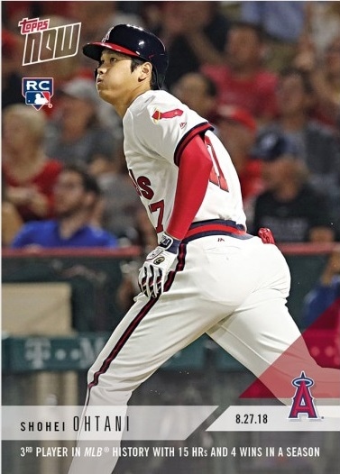 2018 TOPPS NOW #650 大谷翔平 3RD PLAYER MLB HISTORY WITH 15HRs