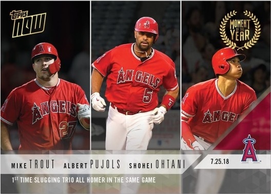 2018 TOPPS NOW #MOY-6 大谷翔平/TROUT/PUJOLS FIRST TIME SLLUGGING 