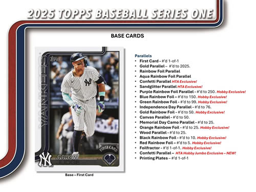 MLB 2025 TOPPS SERIES 1 HOBBY BOX