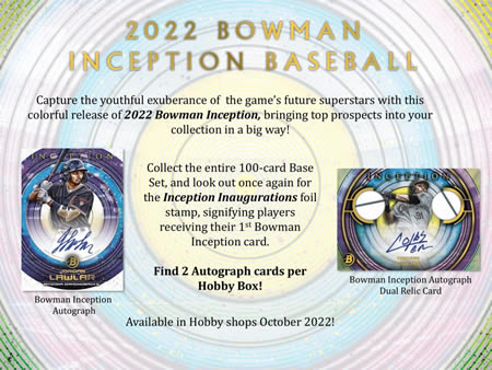 2023 Bowman Inception 未開封3Box（2022-23 TOPPS BOWMAN UNIVERSITY 