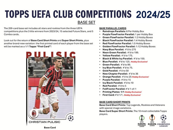 SOCCER 2024-25 TOPPS UEFA CLUB COMPETITION HOBBY BOX（送料無料）