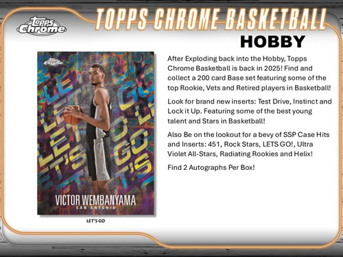 2024-25 TOPPS CHROME BASKETBALL HOBBY BOX Topps Chrome hobby 2024-25 NBA 未開封box