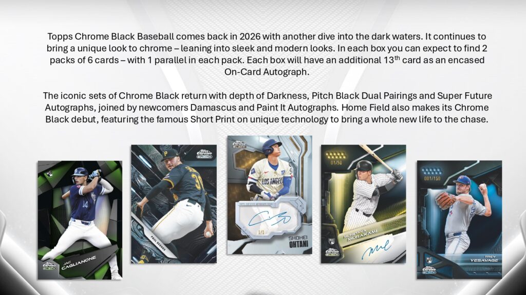 MLB 2026 TOPPS CHROME BLACK HOBBY BOX（送料無料）