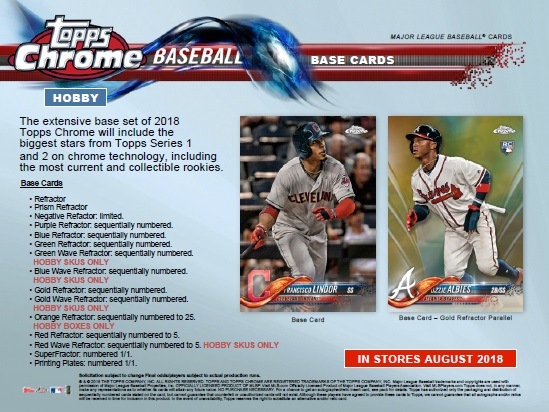 MLB 2018 TOPPS CHROME BASEBALL HOBBY BOX