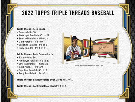 MLB 2022 TOPPS TRIPLE THREADS BASEBALL HOBBY BOX