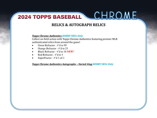 MLB 2024 TOPPS CHROME HOBBY BOX（送料無料）