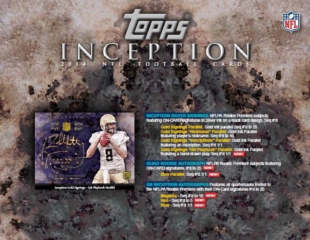 NFL 2014 TOPPS INCEPTION FOOTBALL BOX