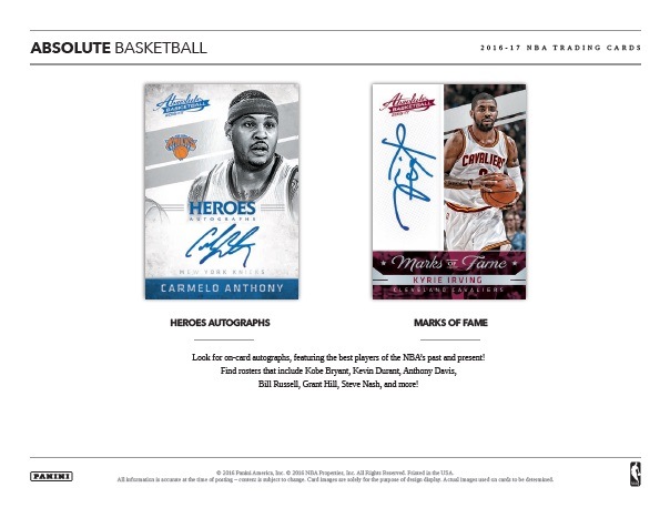 NBA 2016/2017 PANINI ABSOLUTE BASKETBALL BOX （送料無料）