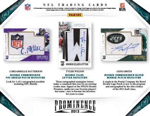 뢣NFL 2013 PANINI PROMINENCE FOOTBALL