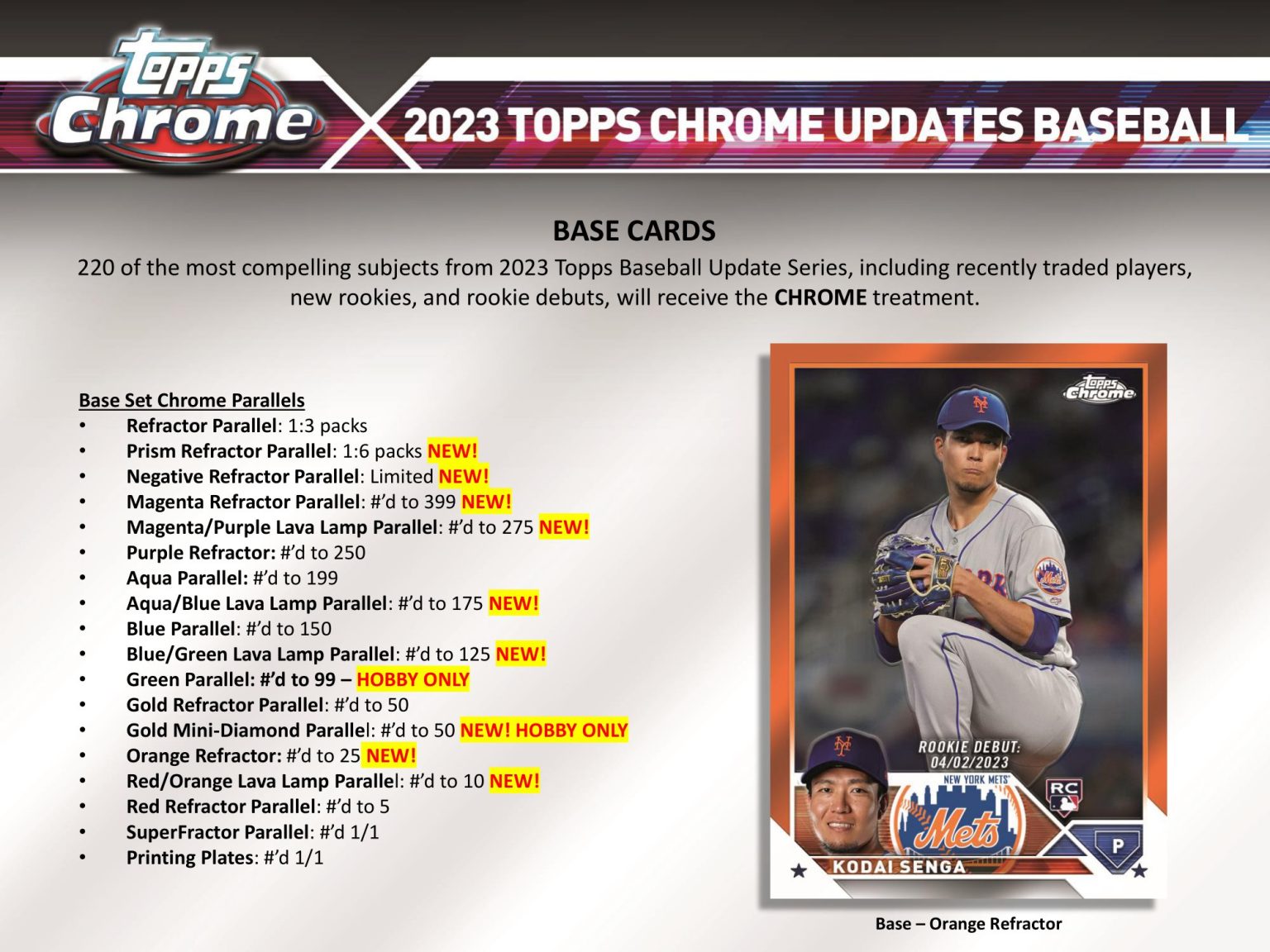 MLB 2023 TOPPS CHROME UPDATES HOBBY BOX̵