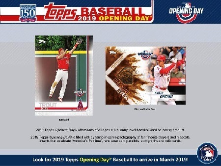 MLB 2019 TOPPS OPENING DAY BASEBALL BOX