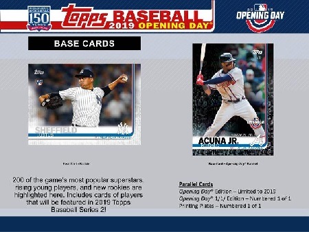 MLB 2019 TOPPS OPENING DAY BASEBALL BOX