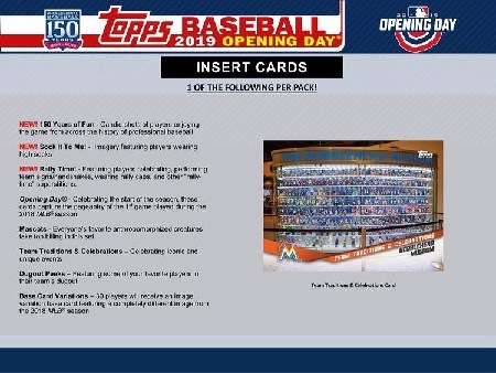 MLB 2019 TOPPS OPENING DAY BASEBALL BOX