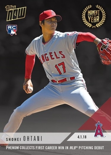 2018 TOPPS NOW #MOY-3 大谷翔平 PHENOM COLLECTS FIRST CAREER MLB 
