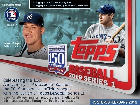 1シルバーパック付き MLB 2019 TOPPS SERIES 1 BASEBALL HOBBY BOX