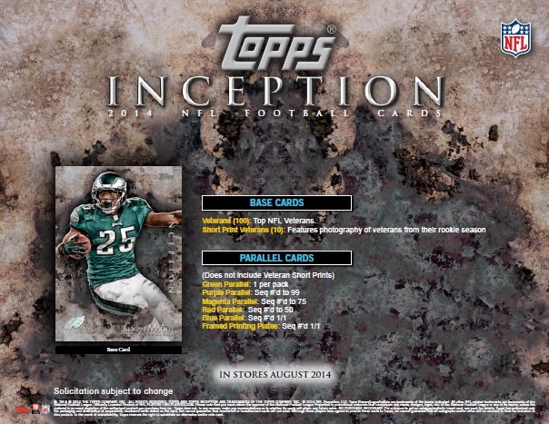 Topps Inception Nfl NFL 2014 TOPPS INCEPTION FOOTBALL BOX