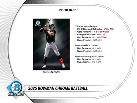 MLB 2025 TOPPS BOWMAN CHROME HOBBY BOX