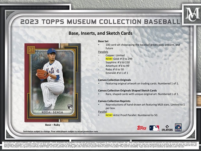 MLB 2023 TOPPS MUSEUM COLLECTION BOX（送料無料）