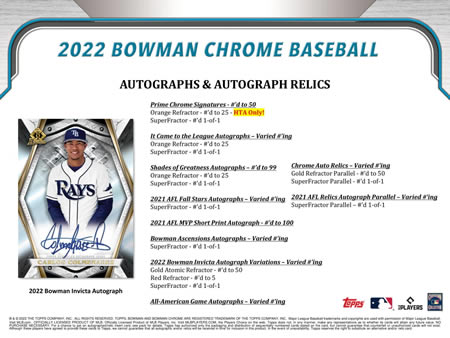MLB 2022 TOPPS BOWMAN CHROME BASEBALL HTA CHOICE