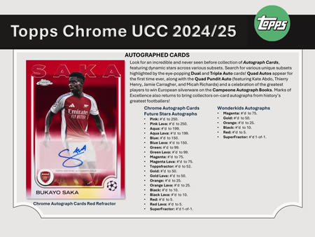 2024-25 TOPPS CHROME UEFA CLUB COMPETITIONS JUMBO BOX（送料