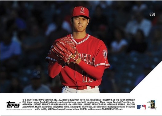 2018 TOPPS NOW #650 大谷翔平 3RD PLAYER MLB HISTORY WITH 15HRs