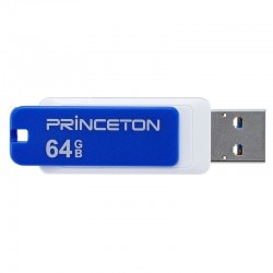 パスワードロック機能付きセキュリティUSBフラッシュメモリー 64GB ブルー USB 3.0 回転式カバー PFU-XLK/64G ［プリンストン直営］