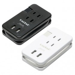 Unitap コンパクトUSB2ポート給電機能付マルチタップ 全2色 USB×2ポート＆AC×3個口 PPS-UTAP10シリーズ ［プリンストン直営］