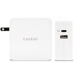 Unitap USB充電器 ホワイト 2ポート PD3.0 パワーデリバリー 合計最大65W PPS-UTAP9AWH ［プリンストン直営］